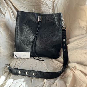 Rebecca Minkoff Convertible Darren Black Leather Shoulder Crossbody Bag